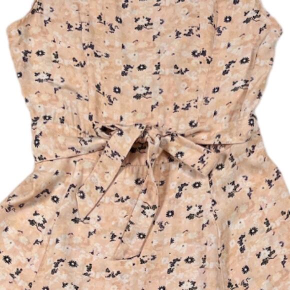 Veda Orange/Cream Floral Wrap Dress | Size L - Picture 4 of 5